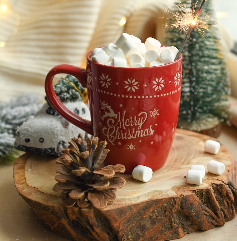 Noël cadeau chocolat esprit guimauve tasse boire©Raspopova Marina